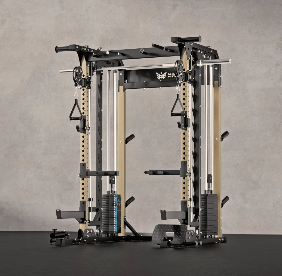Major Fitness B52 Pro Smith Machine Home Gym with Power Rack, Cable Crossover, Dual Pulley System, Landmine, and Multi-Grip Pull-Up Bar