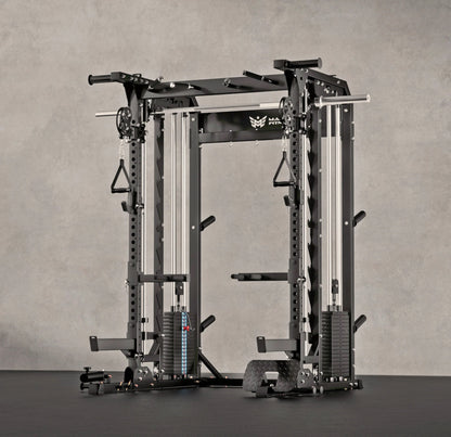 Major Fitness B52 Pro Smith Machine Home Gym with Power Rack, Cable Crossover, Dual Pulley System, Landmine, and Multi-Grip Pull-Up Bar