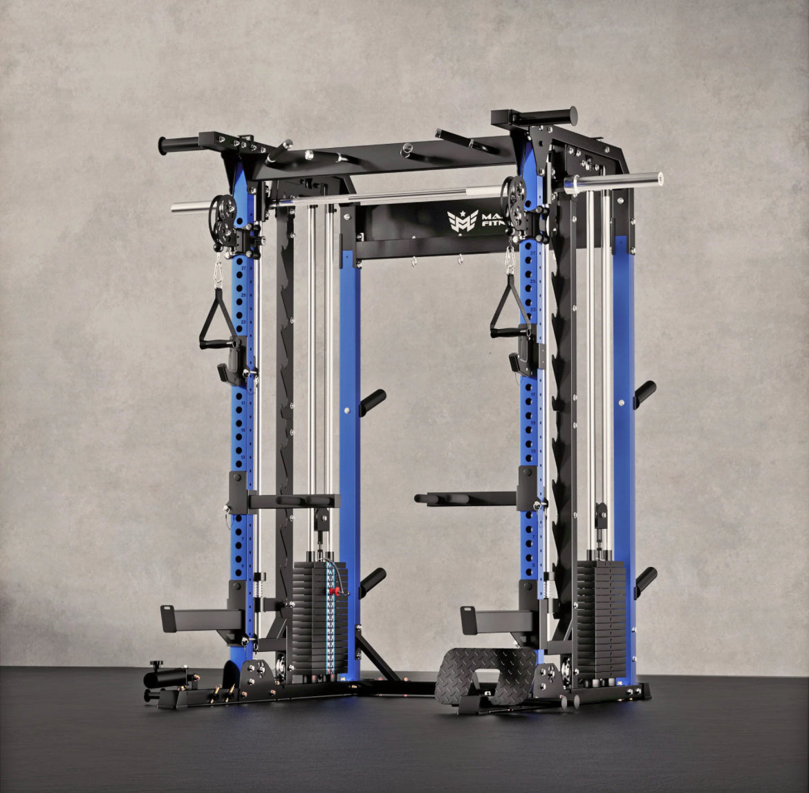 Major Fitness B52 Pro Smith Machine Home Gym with Power Rack, Cable Crossover, Dual Pulley System, Landmine, and Multi-Grip Pull-Up Bar