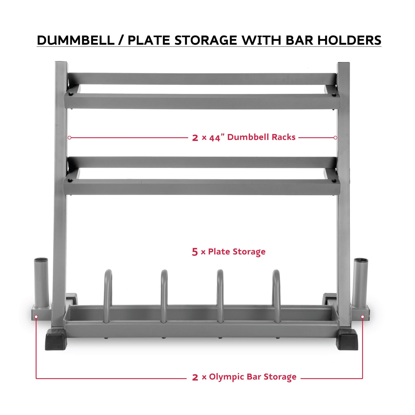 All-In-One Storage Solution, Dumbbells, Weight Plates and Barbells