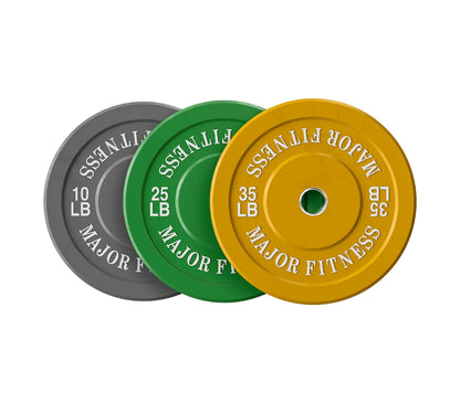 Major Fitness Low Bounce Bumper Plates Olympic Weight Plates Set
