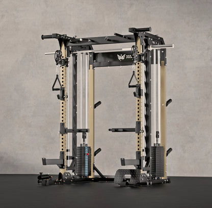 Major Fitness B52 Pro Smith Machine Home Gym with Power Rack, Cable Crossover, Dual Pulley System, Landmine, and Multi-Grip Pull-Up Bar
