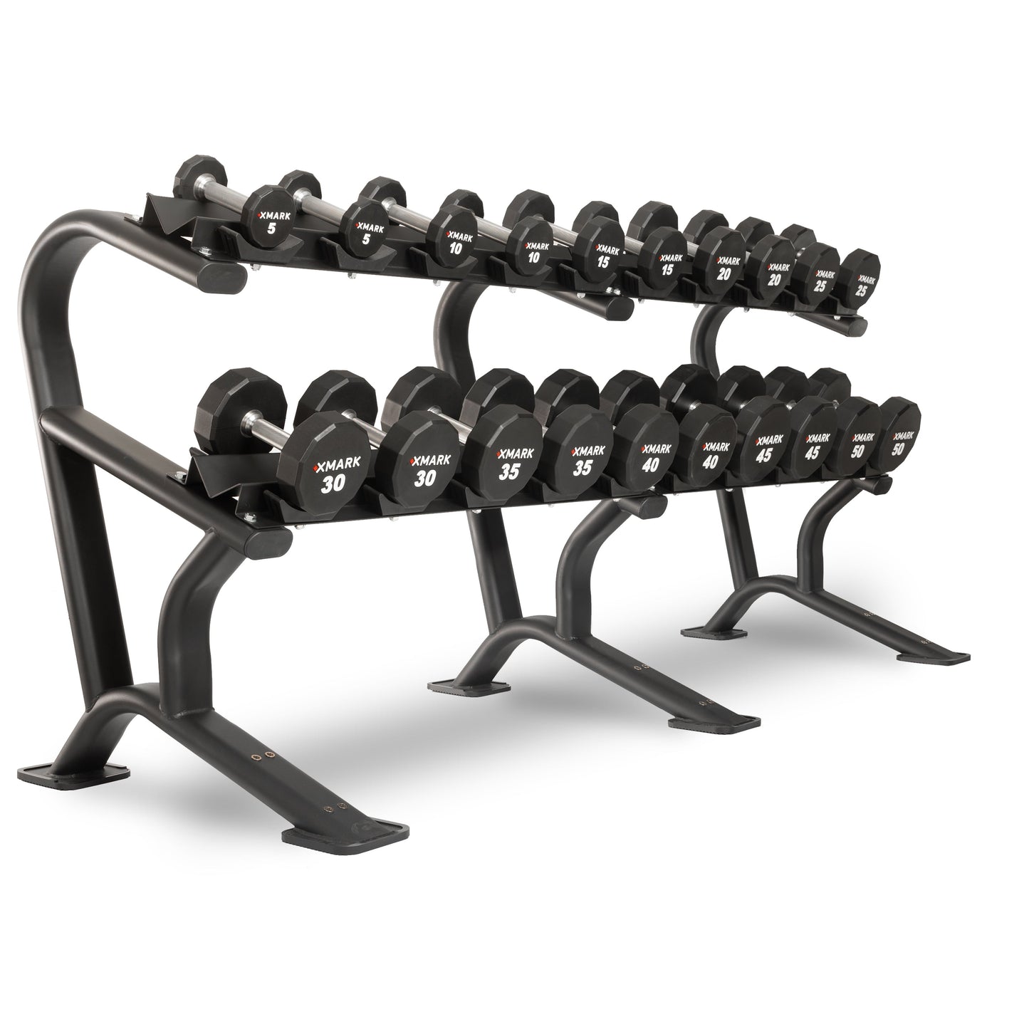 12-Sided Commercial Urethane Dumbbells Set (5-50 lb and 5-75 lb Sets) Pro Gym Grade