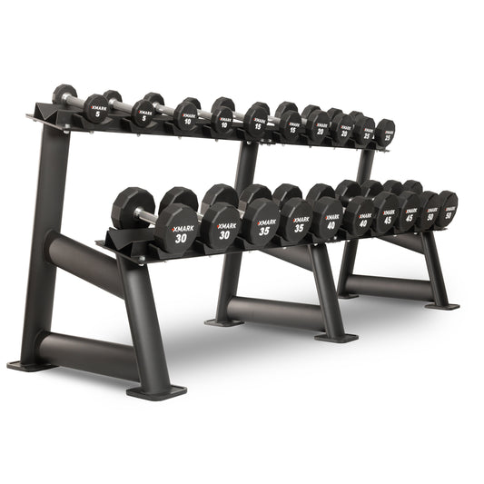 12-Sided Commercial Urethane Dumbbells Set (5-50 lb and 5-75 lb Sets) Pro Gym Grade