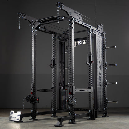 Commercial Power Rack Cable Machine - 440 lbs Total Stack Weight, Heavy Duty Gym Quality