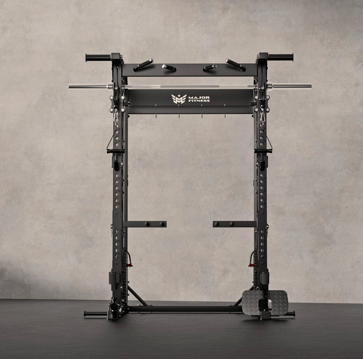 Major Fitness B52 Pro Smith Machine Home Gym with Power Rack, Cable Crossover, Dual Pulley System, Landmine, and Multi-Grip Pull-Up Bar