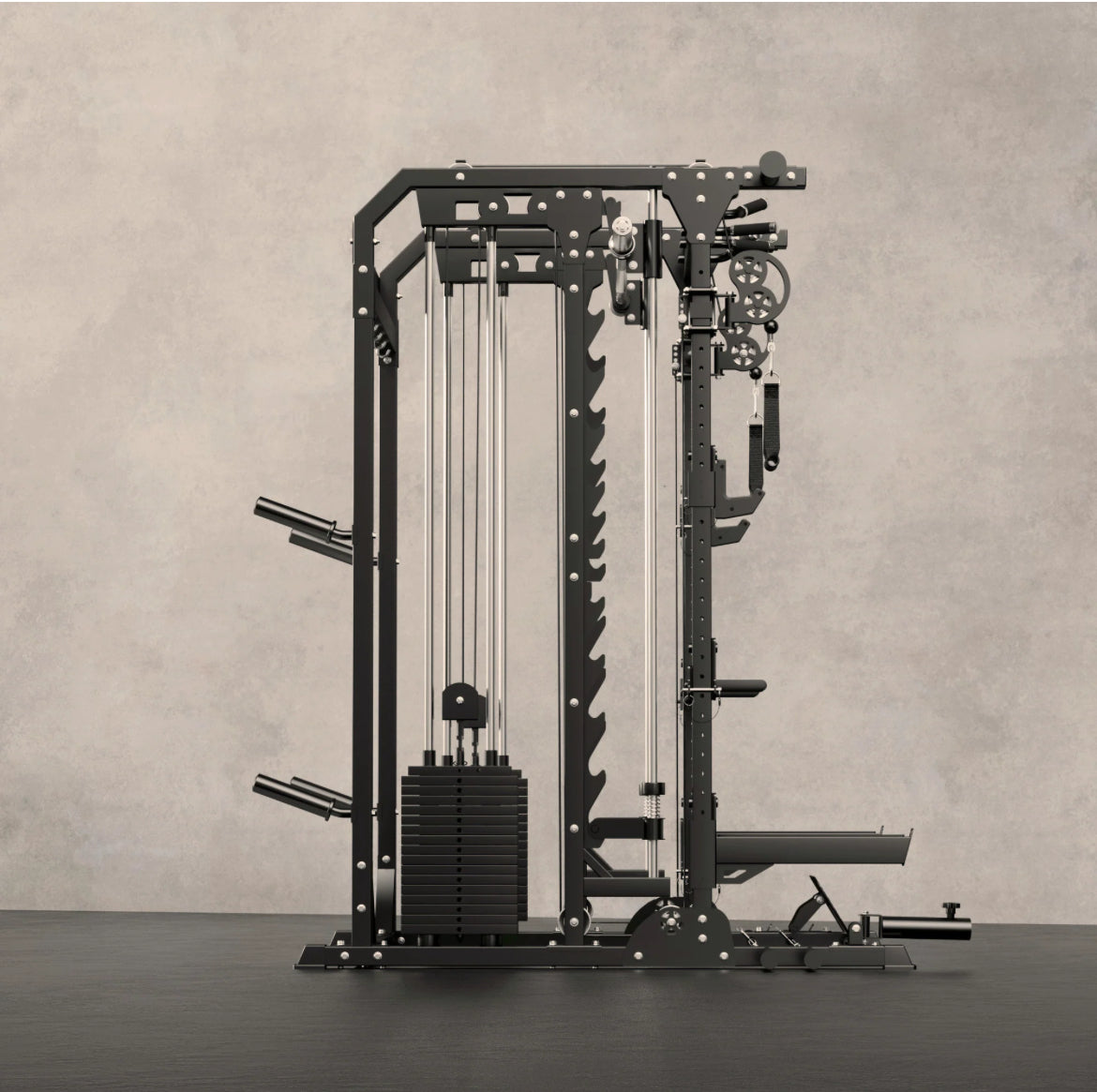 Major Fitness B52 Pro Smith Machine Home Gym with Power Rack, Cable Crossover, Dual Pulley System, Landmine, and Multi-Grip Pull-Up Bar