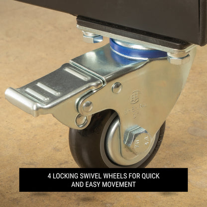 Commercial Bumper Plate Tree on Castors with Dual Bar Holders