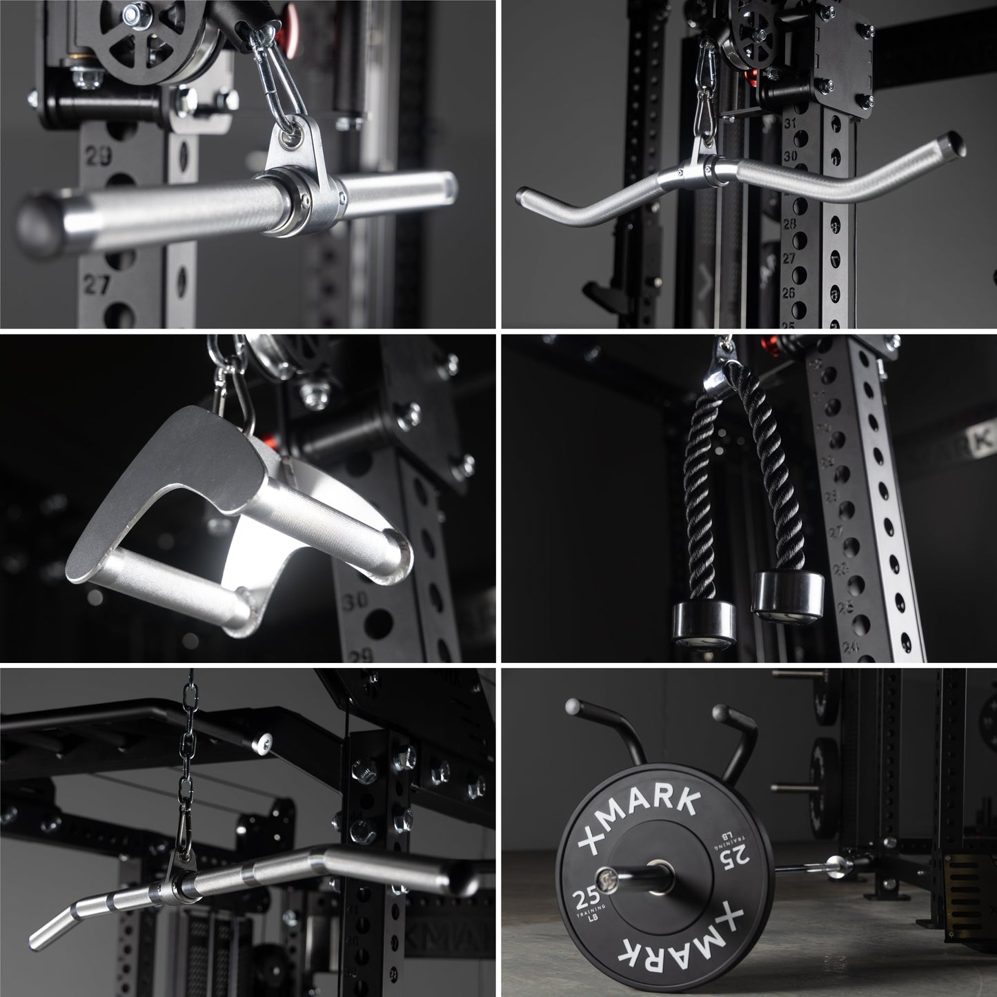 Commercial Power Rack Cable Machine - 440 lbs Total Stack Weight, Heavy Duty Gym Quality